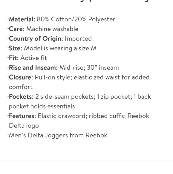 Reebok Big Men's Delta Joggers - Picture 6 of 7